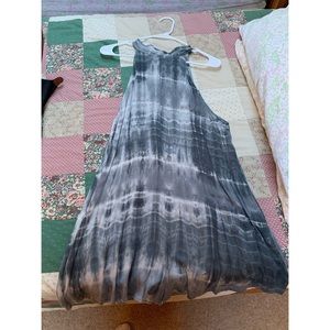 Grey tie dye open back romper